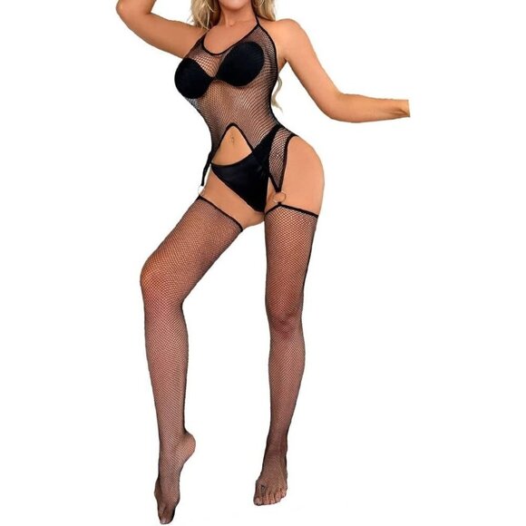 Fishnet Body Stockings Mesh Lingerie Bodysuit Body Soft BDSM Bondage Cosplay NWT - Picture 3 of 6